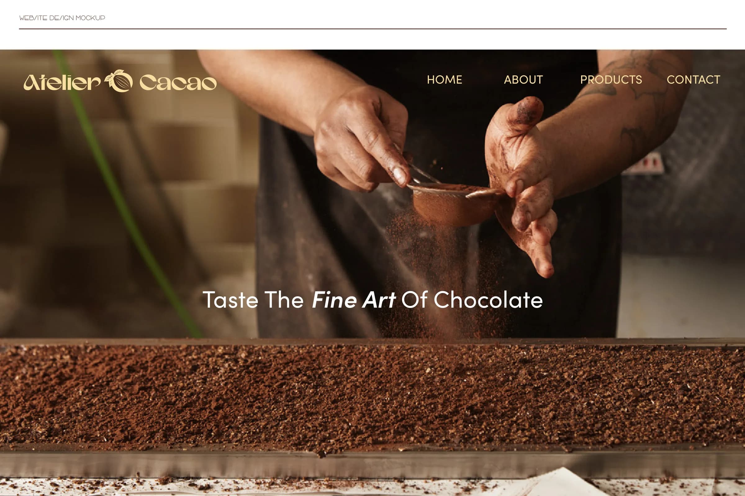 Atelier Cacao website home page